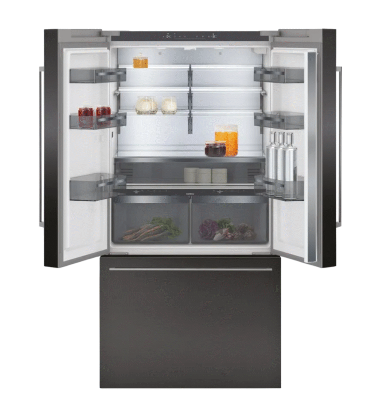 Chłodziarko-zamrażarka Gaggenau RY295350 – luksusowy model side-by-side o wysokości 183 cm z trzema strefami klimatycznymi, strefą świeżości 0 °C, zintegrowaną kostkarką i systemem filtracji wody, idealny do nowoczesnych kuchni klasy premium.