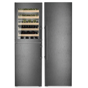 Nowoczesna lodówka z winiarką
